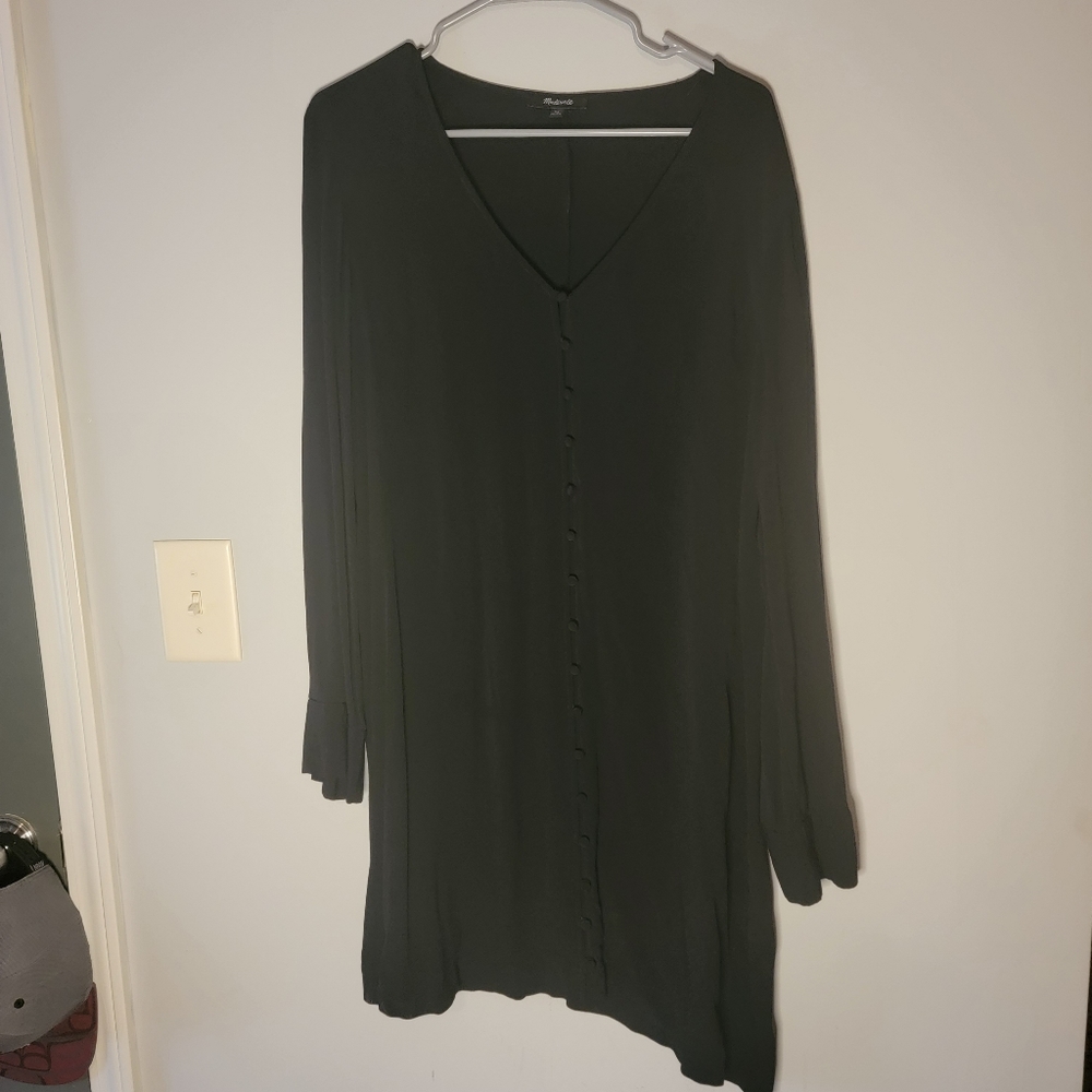 MADEWELL LONGSLEEVE BUTTON FRONT DRESS